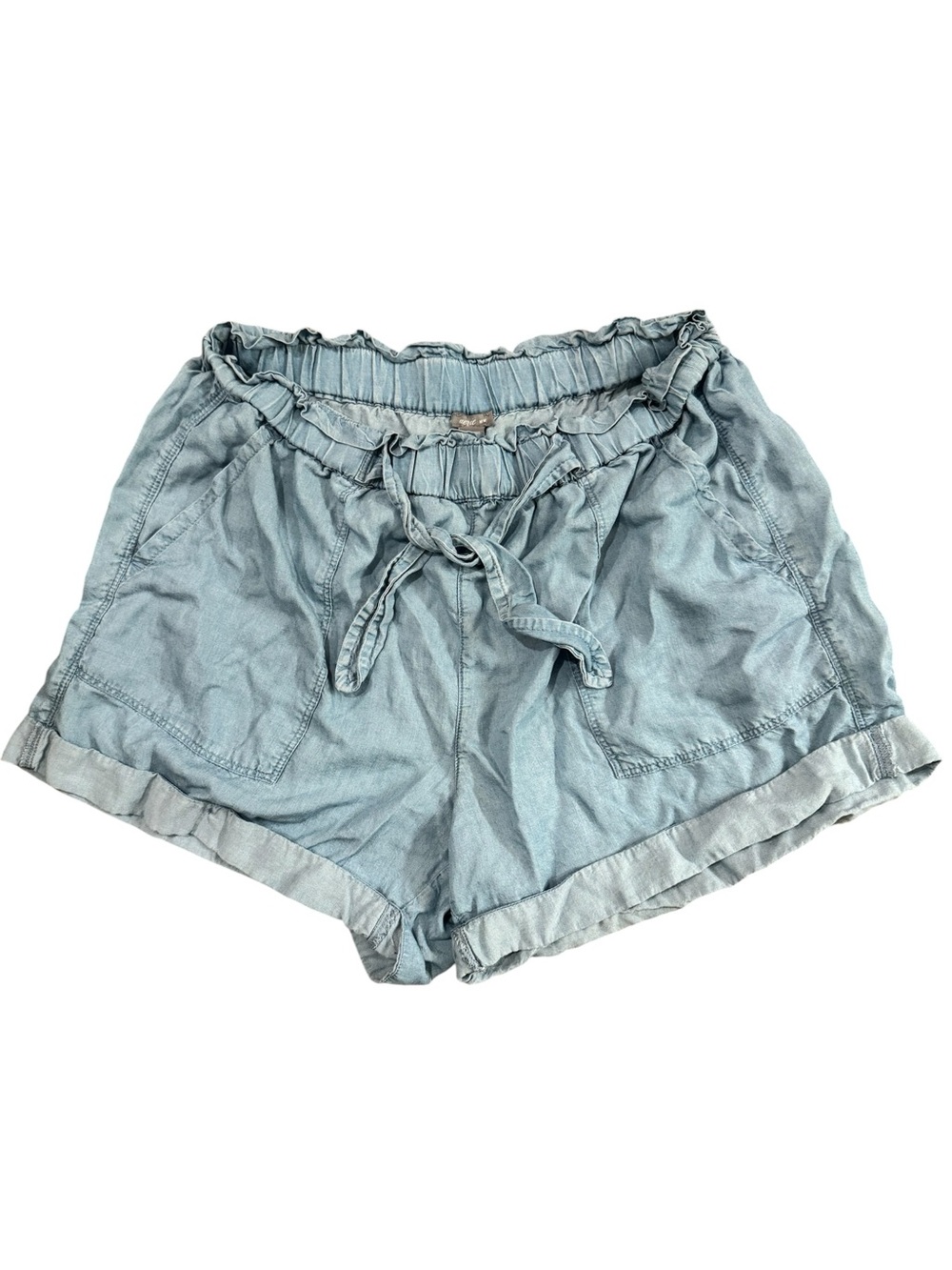 aerie Light Blue Drawstring Denim Shorts